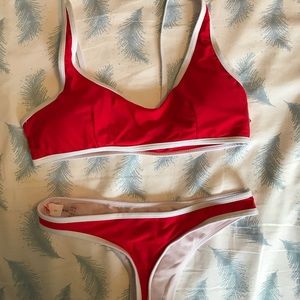 Zaful Red and White Bikini
